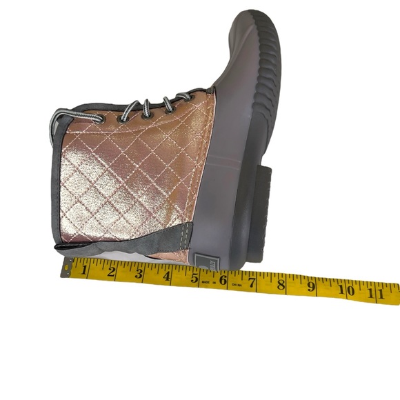 Marley Lilly Monogramed Pink & GreyDuck Boots Size 7 - Picture 12 of 16